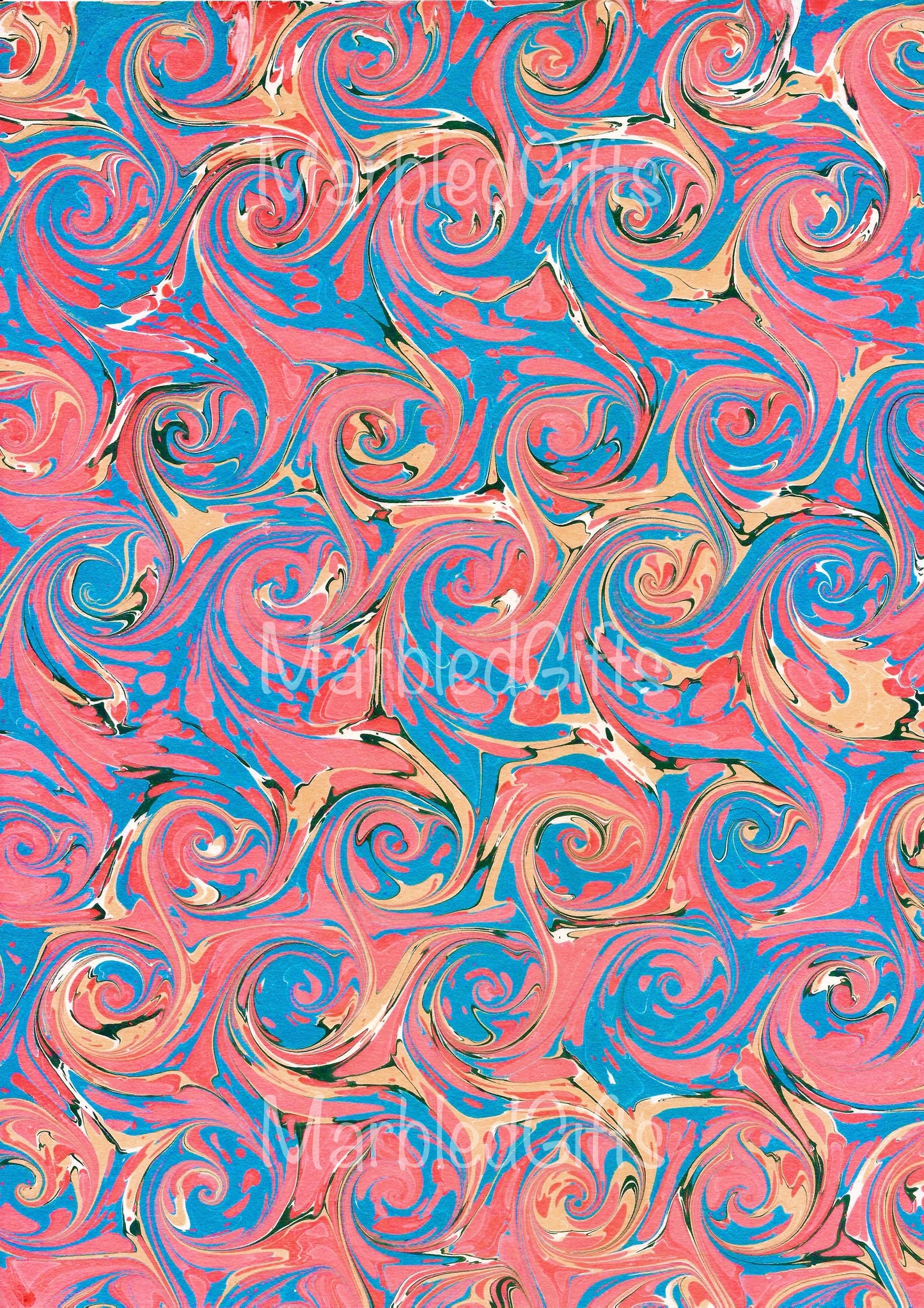 Digital Marbled Paper Set for Print