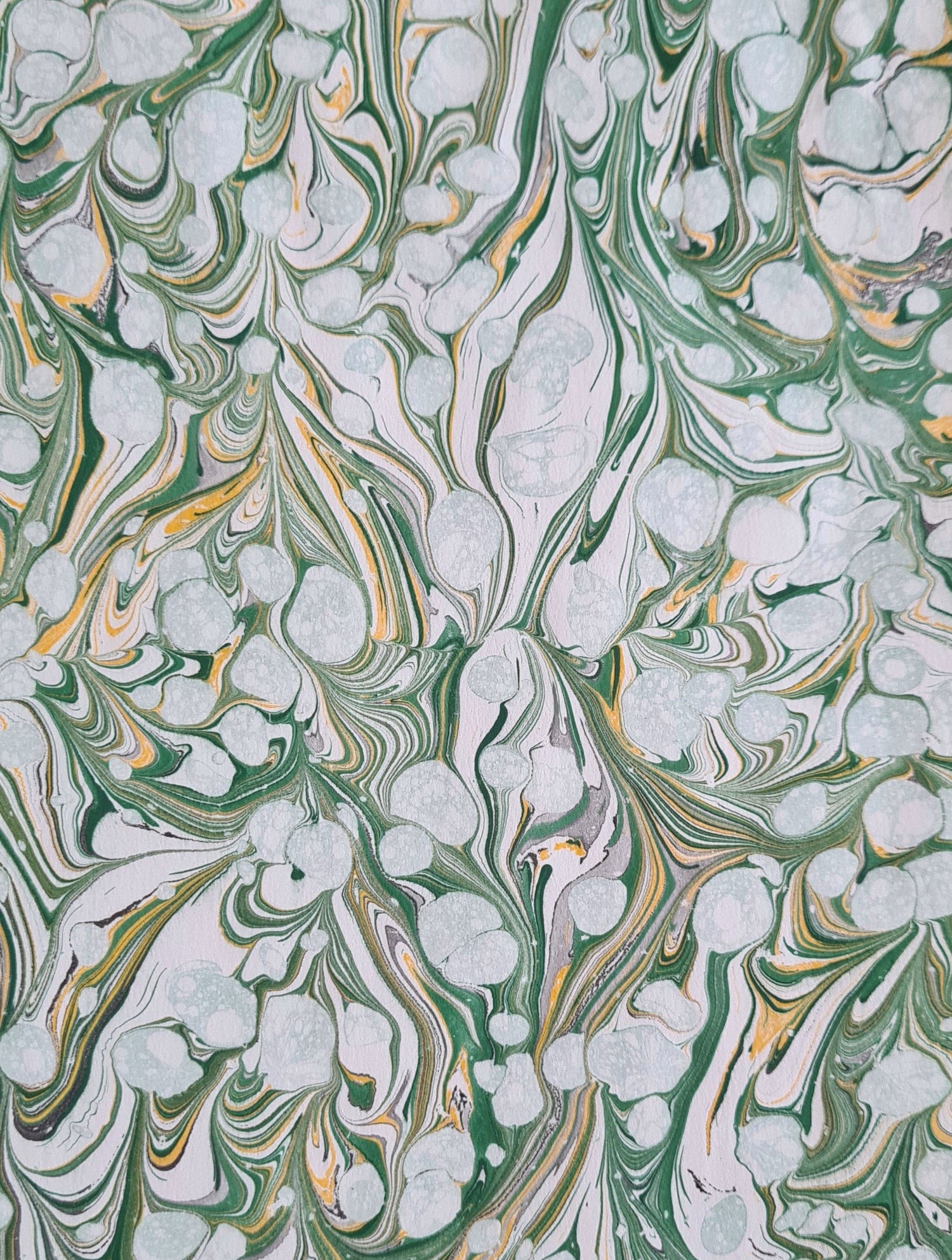 green marbled design